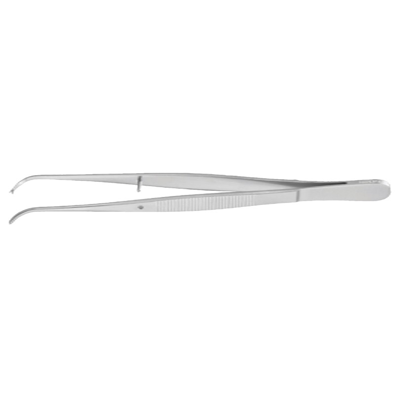 tissue forceps, curved, 1+2 interlocking teeth, Semkin-Taylor 110